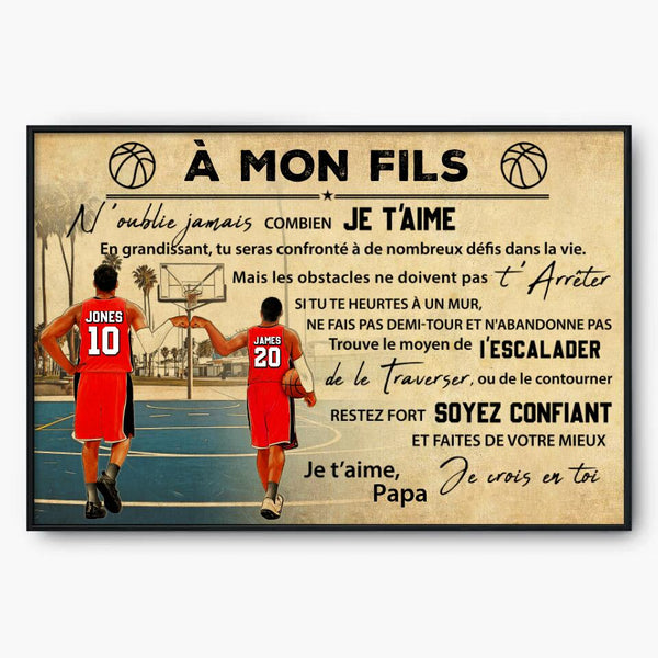 Poster, Canvas Personnalisées du Basketball, Avec Nom, Numéro, Apparence & Paysage Personnalisés, Style Vintage, Cadeau Pour Fils, Cadeau Pour Fille, LMD0707B01SAFR